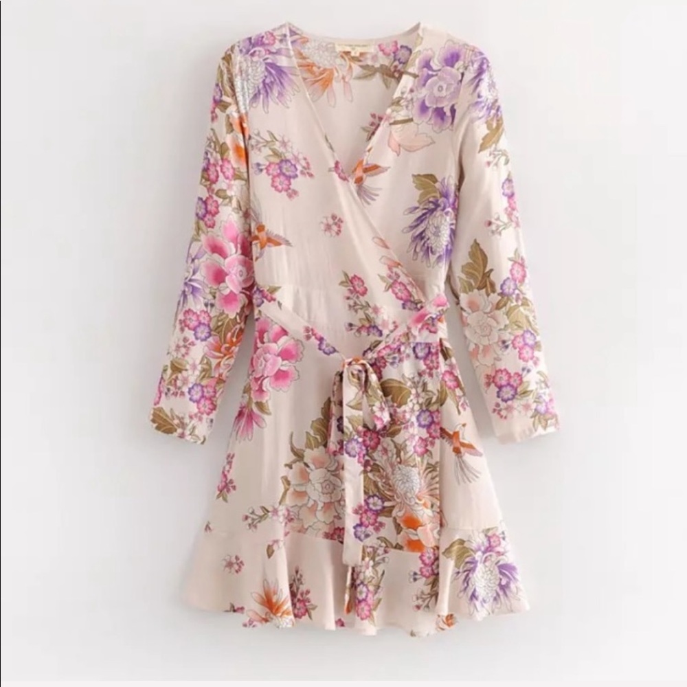 Martina Floral Wrap Mini Dress - Picture 4 of 8